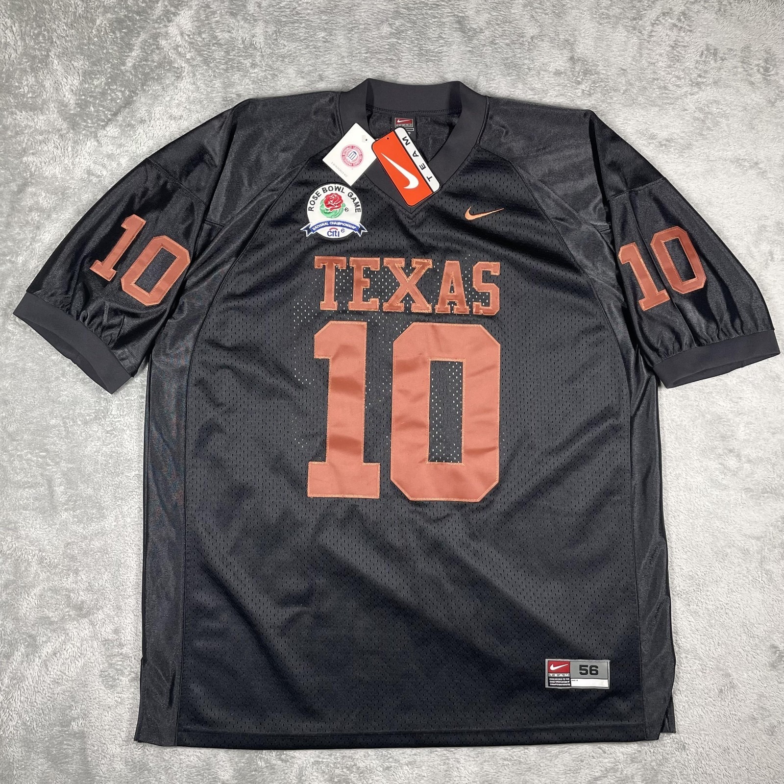Nike Texas Longhorns Jersey Mens 56 Black Ncaa Football Rose Bowl V Young Nike